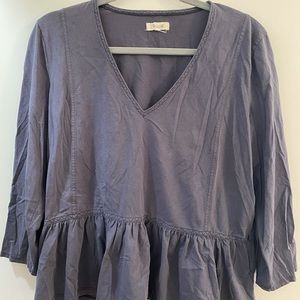 Large Gray Madewell Quarter-sleeve Shirt